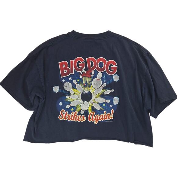 Big Dogs | Vintage "Big Dog Strikes Again" Cropped Tee | Size XL - Picture 4 of 5